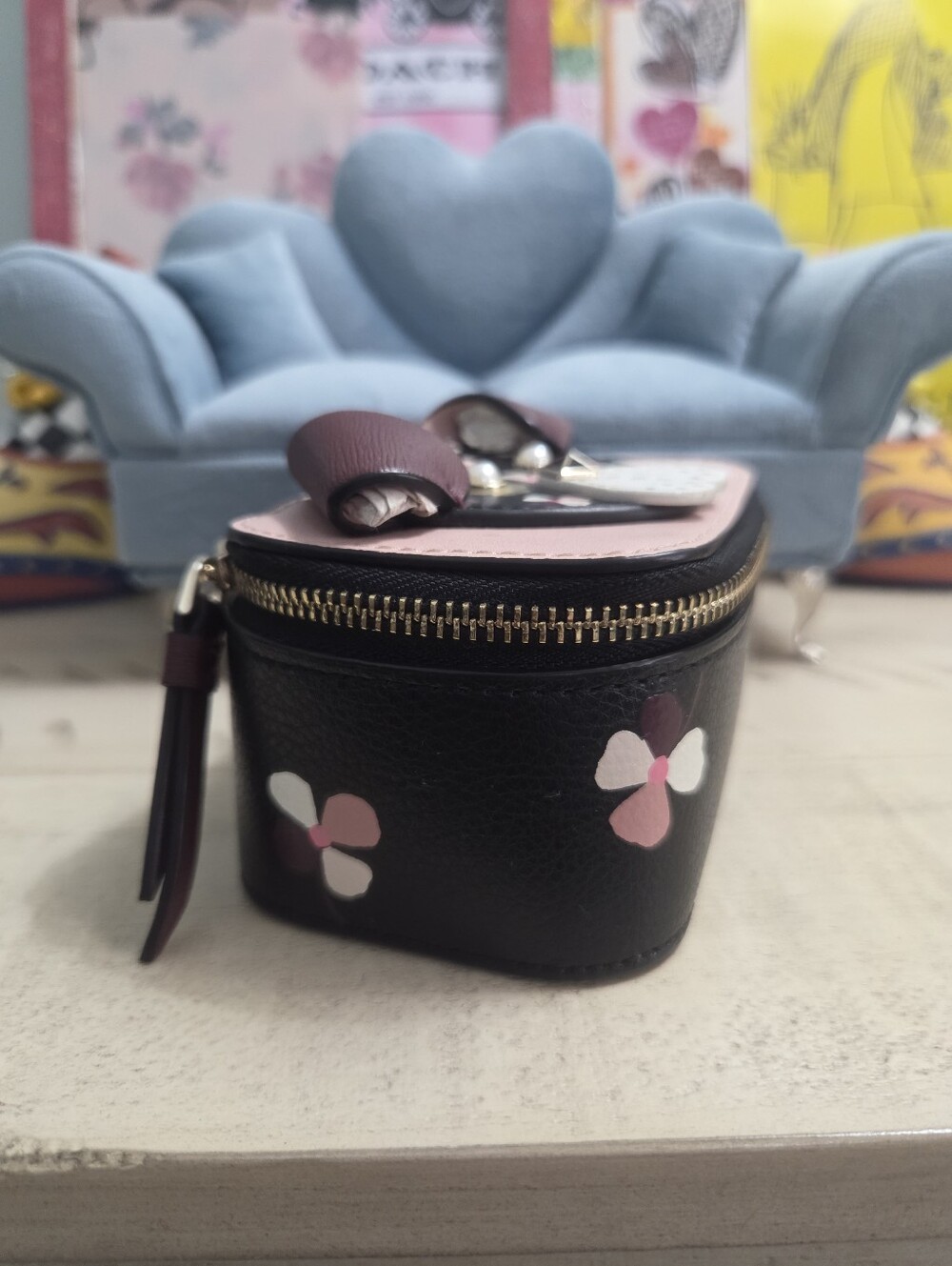 Kate Spade New York "Floral Pup" Travel Zip-Around Jewelry Holder, EUC - Picture 4 of 7